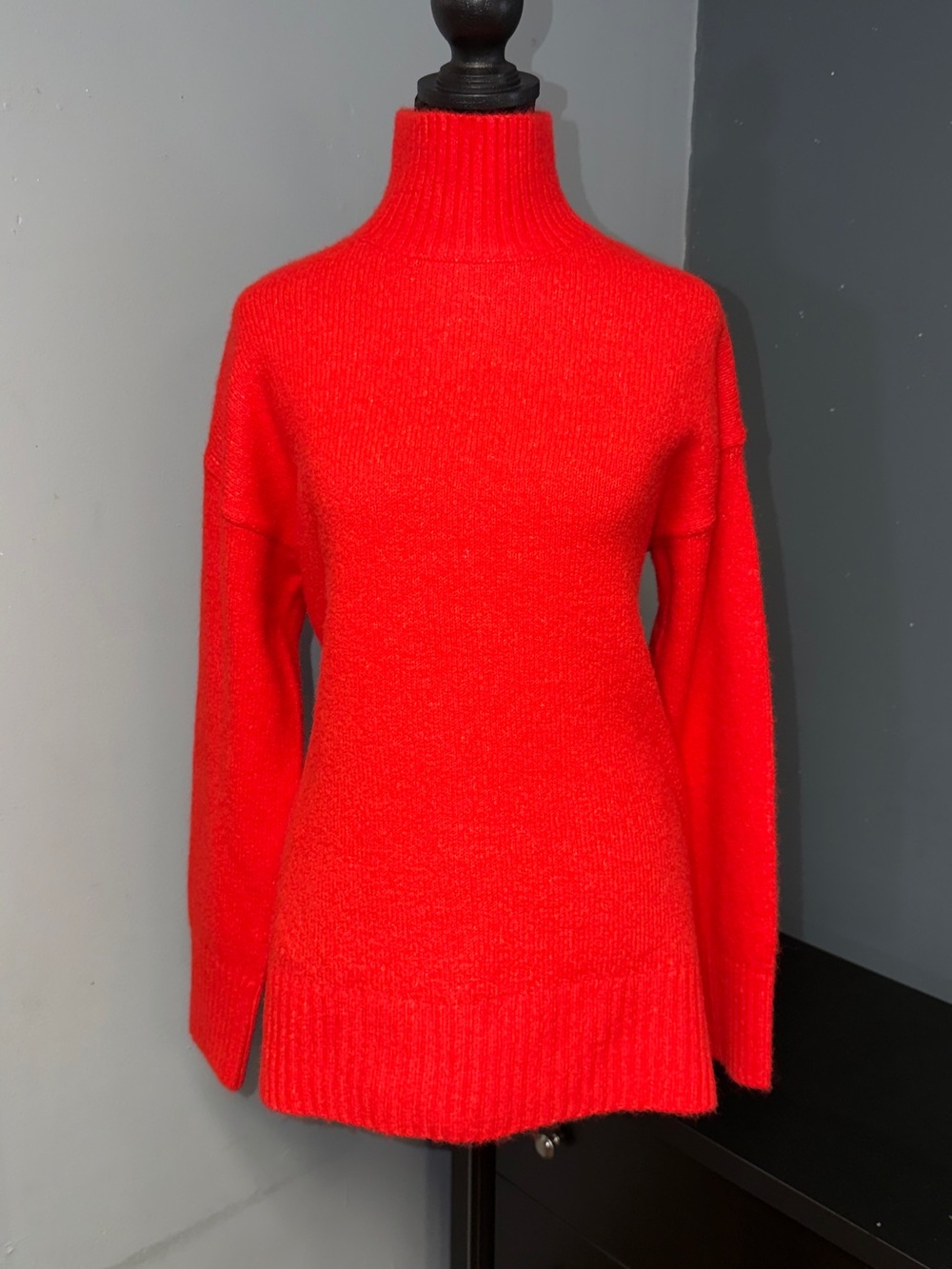 Women’s Red Turtleneck Sweater – Cozy Knit Pullover
